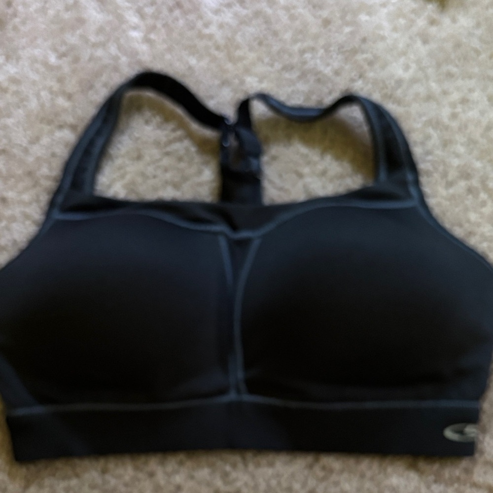 Champion Black Sports Bra with Gray Stitching
